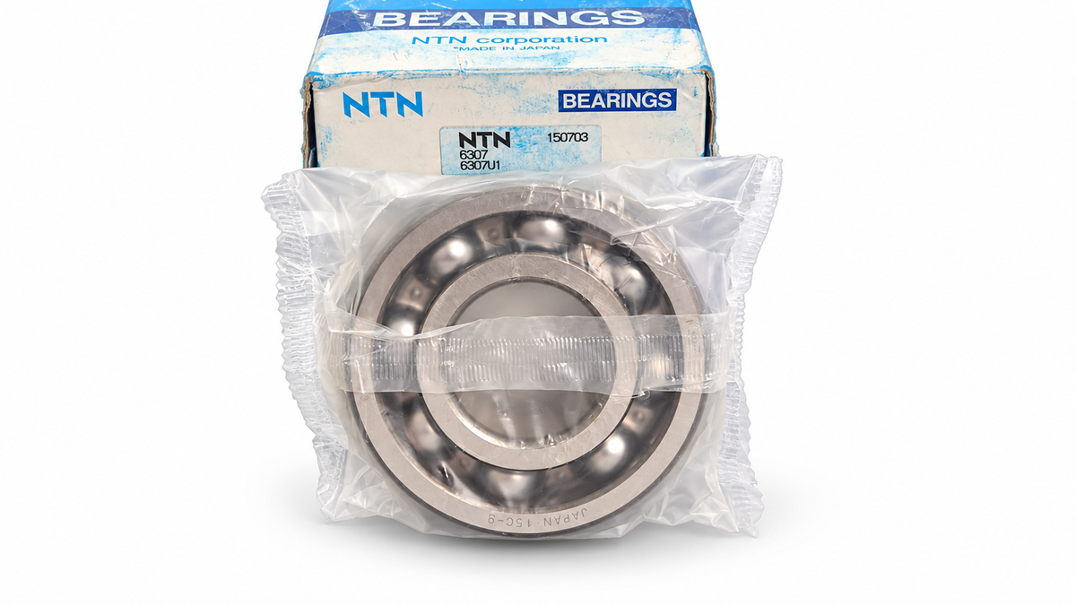 NTN 6307 bearing and original box on white background