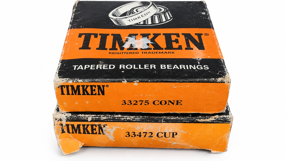 TIMKEN 33275 cone and 33472 cup NOS tapered roller bearing set with original boxes